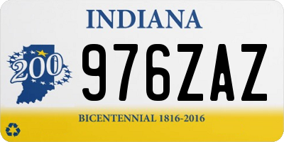 IN license plate 976ZAZ