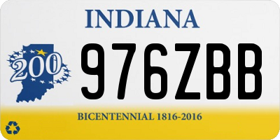 IN license plate 976ZBB