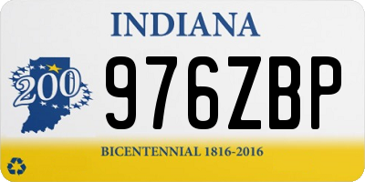 IN license plate 976ZBP
