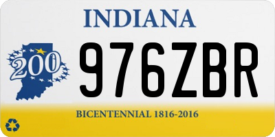 IN license plate 976ZBR