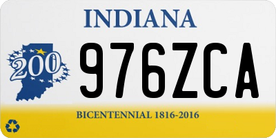 IN license plate 976ZCA