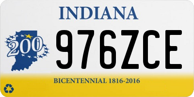 IN license plate 976ZCE