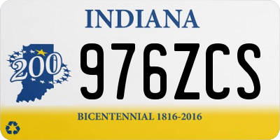 IN license plate 976ZCS