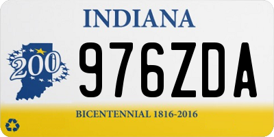 IN license plate 976ZDA