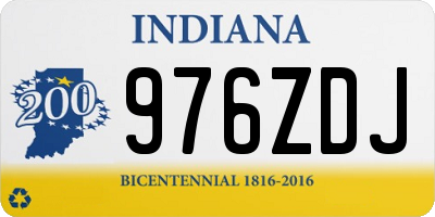 IN license plate 976ZDJ