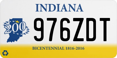 IN license plate 976ZDT