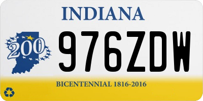 IN license plate 976ZDW