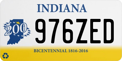 IN license plate 976ZED