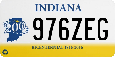 IN license plate 976ZEG