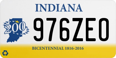 IN license plate 976ZEO