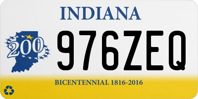 IN license plate 976ZEQ