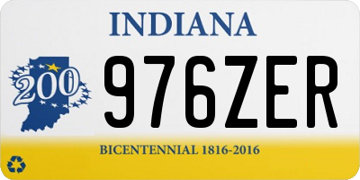IN license plate 976ZER