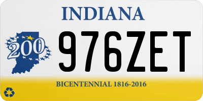 IN license plate 976ZET
