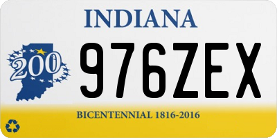 IN license plate 976ZEX