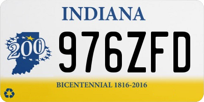 IN license plate 976ZFD