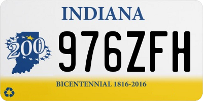 IN license plate 976ZFH