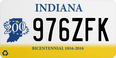 IN license plate 976ZFK