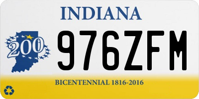 IN license plate 976ZFM
