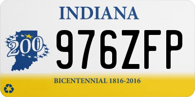 IN license plate 976ZFP