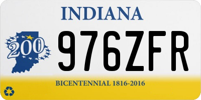 IN license plate 976ZFR