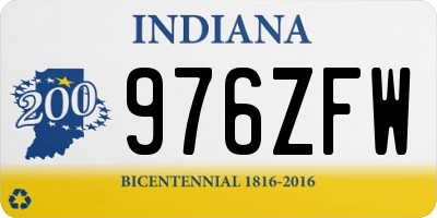 IN license plate 976ZFW