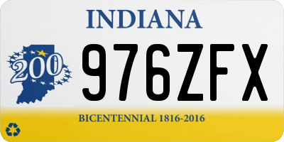 IN license plate 976ZFX