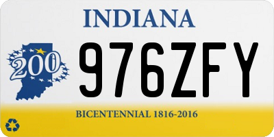 IN license plate 976ZFY