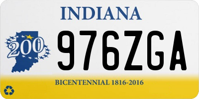 IN license plate 976ZGA
