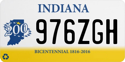 IN license plate 976ZGH