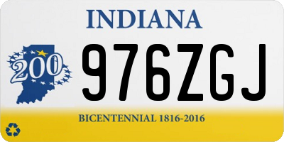 IN license plate 976ZGJ