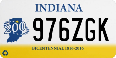 IN license plate 976ZGK