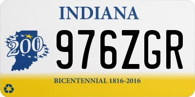 IN license plate 976ZGR