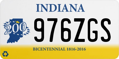 IN license plate 976ZGS