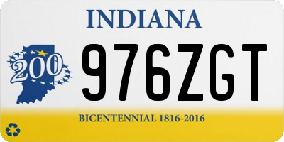 IN license plate 976ZGT
