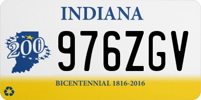 IN license plate 976ZGV