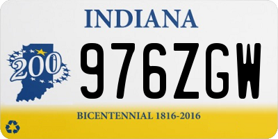 IN license plate 976ZGW