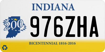 IN license plate 976ZHA