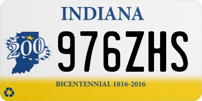IN license plate 976ZHS
