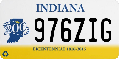 IN license plate 976ZIG