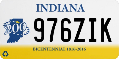 IN license plate 976ZIK