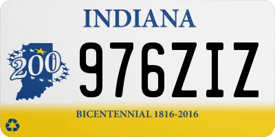 IN license plate 976ZIZ