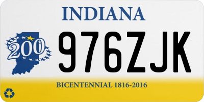 IN license plate 976ZJK