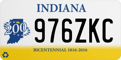 IN license plate 976ZKC