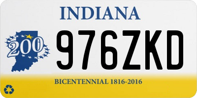 IN license plate 976ZKD