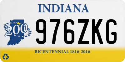 IN license plate 976ZKG