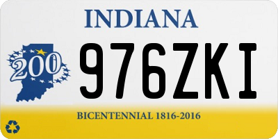 IN license plate 976ZKI