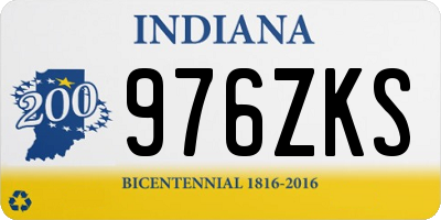 IN license plate 976ZKS