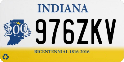IN license plate 976ZKV