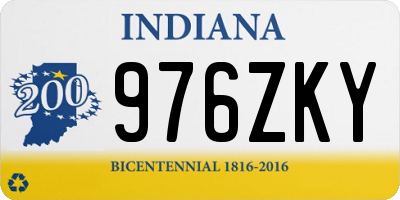 IN license plate 976ZKY