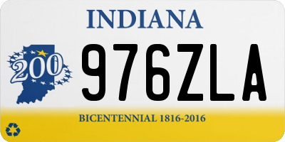 IN license plate 976ZLA